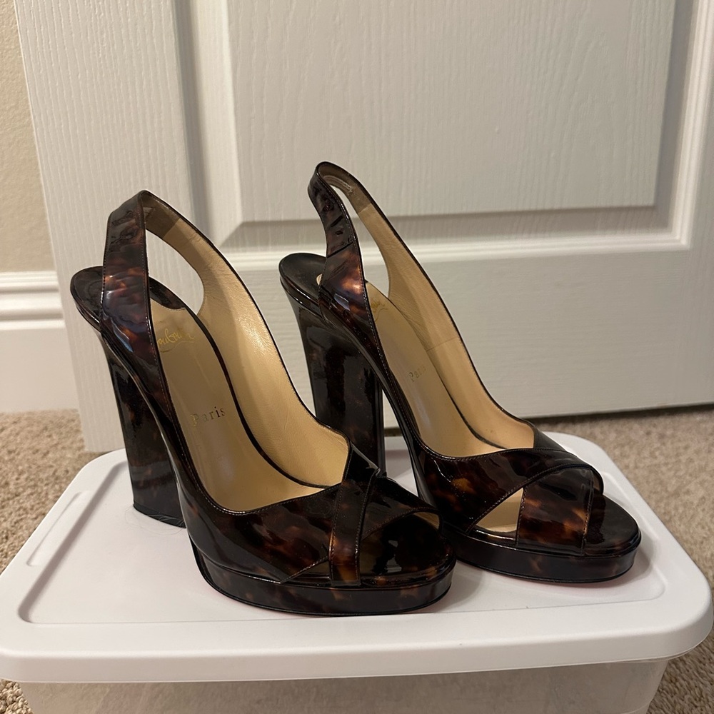 Christian Louboutin Tortoise Shell Slingback Heels